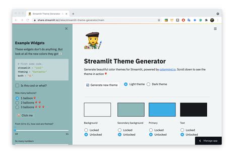 Let's look at an <b>example</b> of charts with the <b>Streamlit</b> <b>theme</b> and the native Altair <b>theme</b>:. . Streamlit themes examples